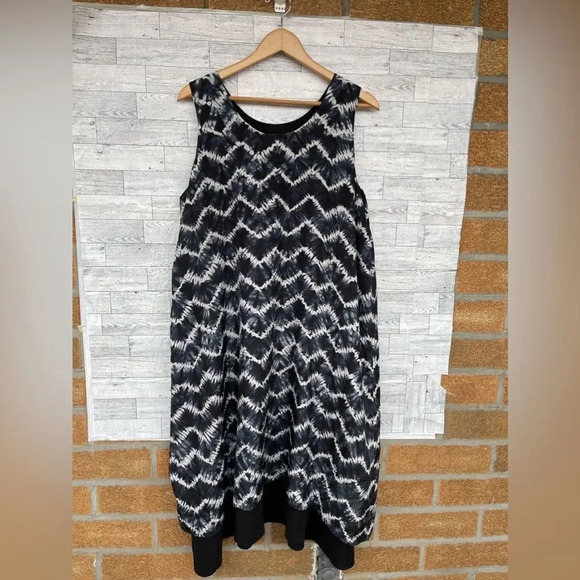 eskandar Dresses & Skirts - Eskandar CHEVRON Shibori Silk Double Layer Pinny Dress Size 1 /10/12